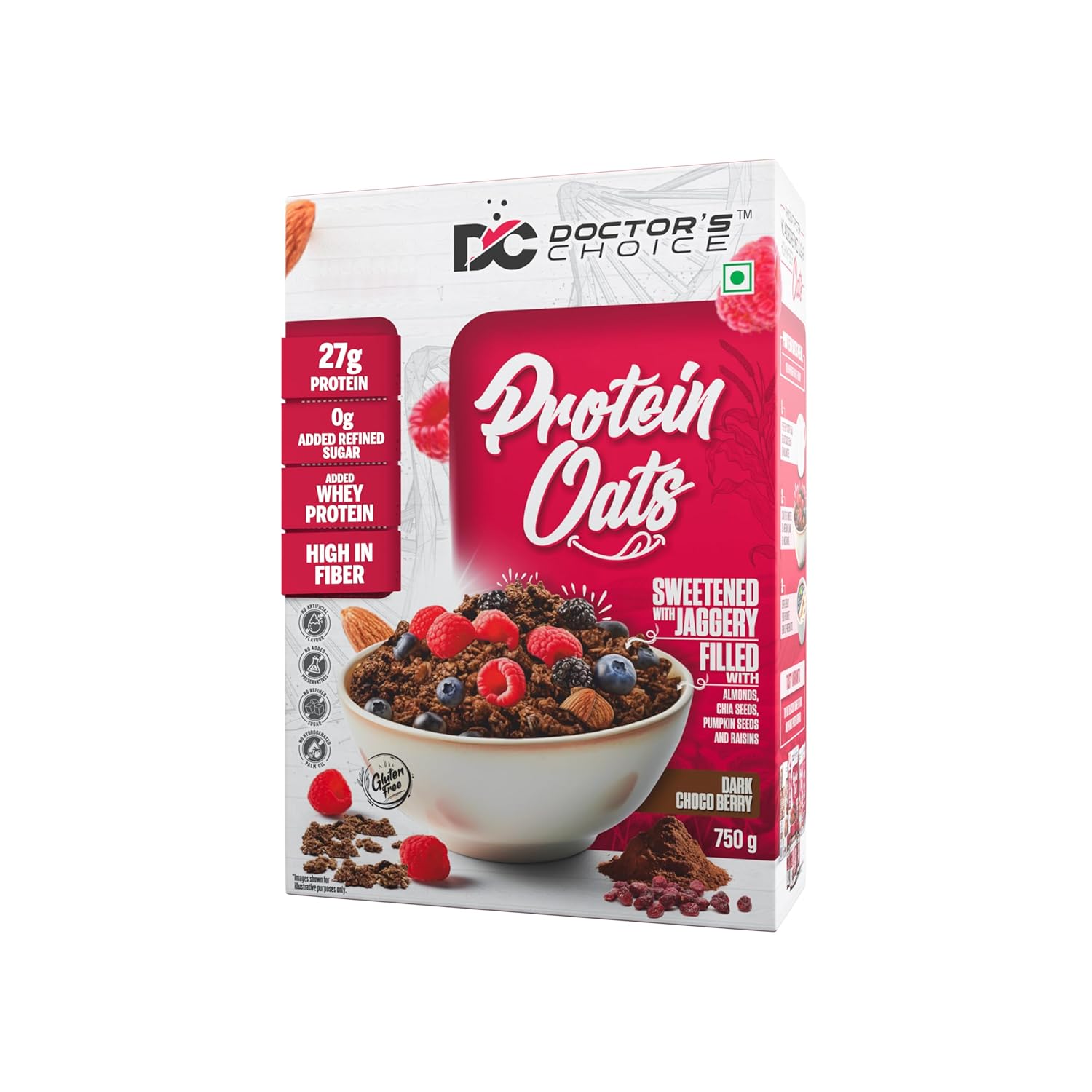 DOCTORS CHOICE Strawberry High Protein Oats (23g Protein)