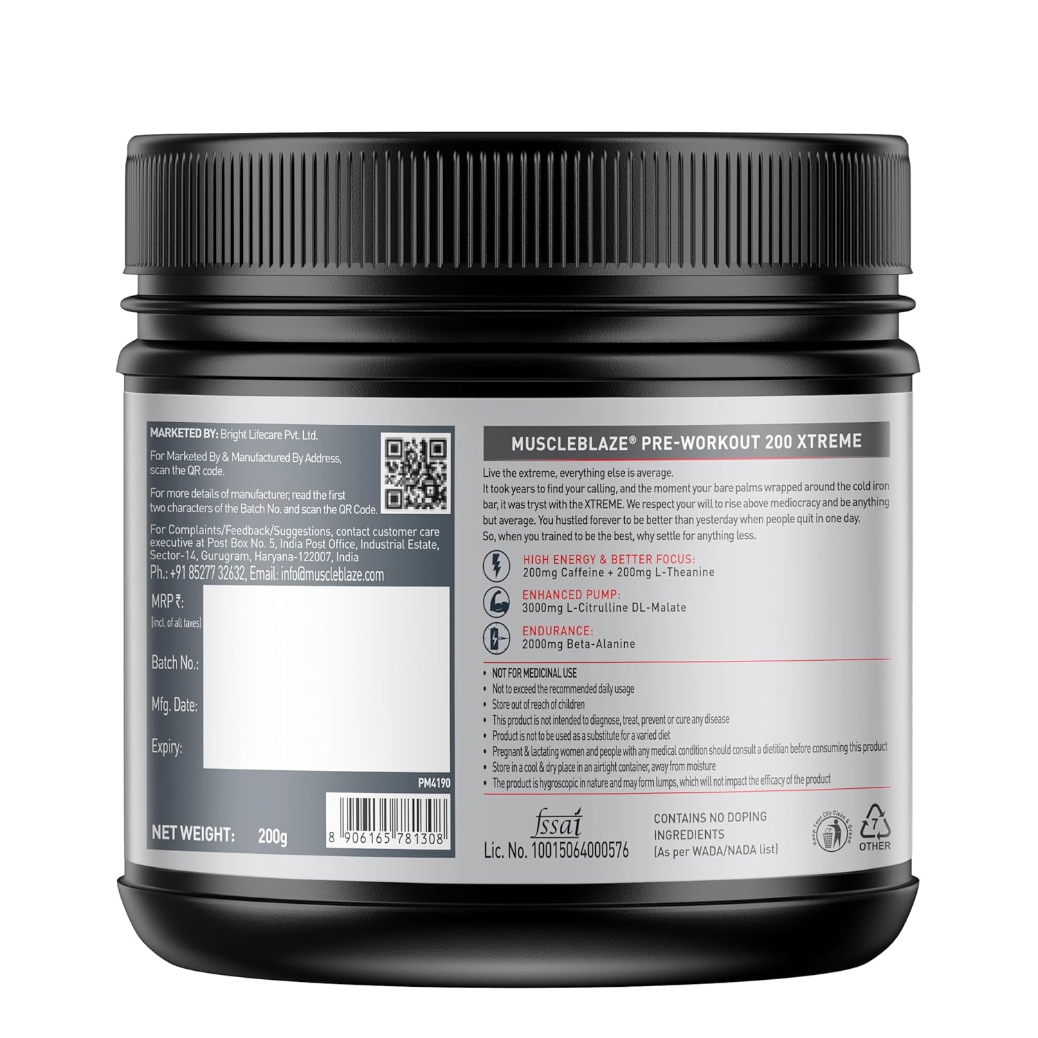 MuscleBlaze PRE Workout 200 Xtreme