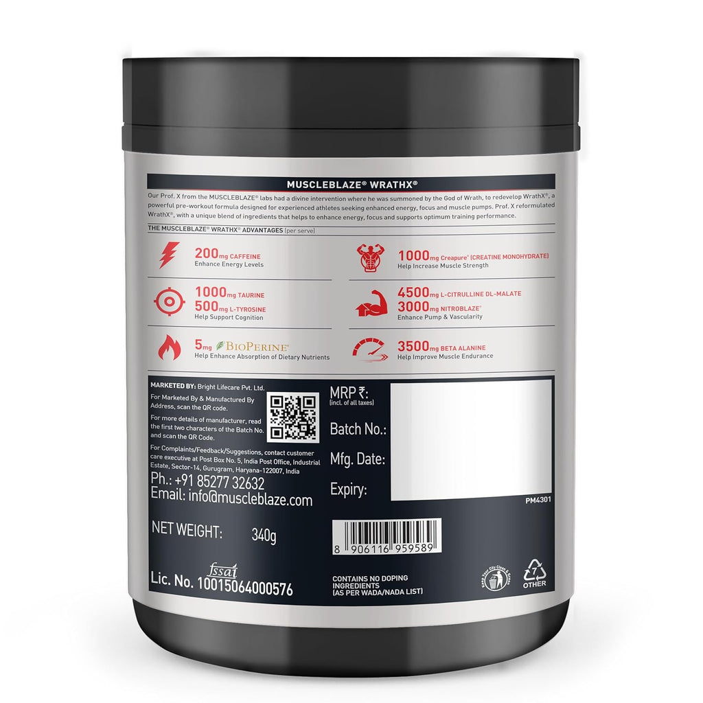 MuscleBlaze Pre Workout Wrathx Powder
