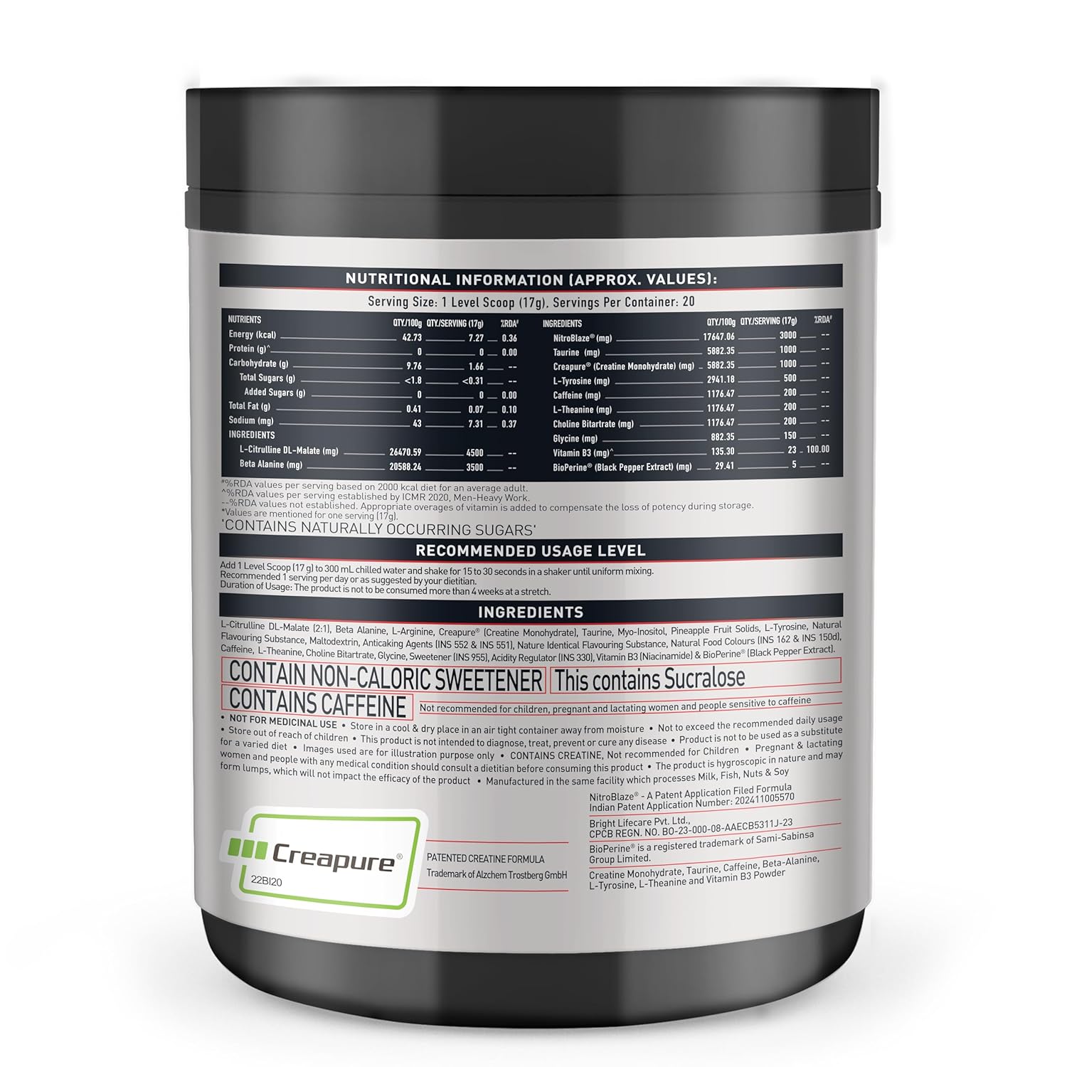 MuscleBlaze Pre Workout Wrathx Powder
